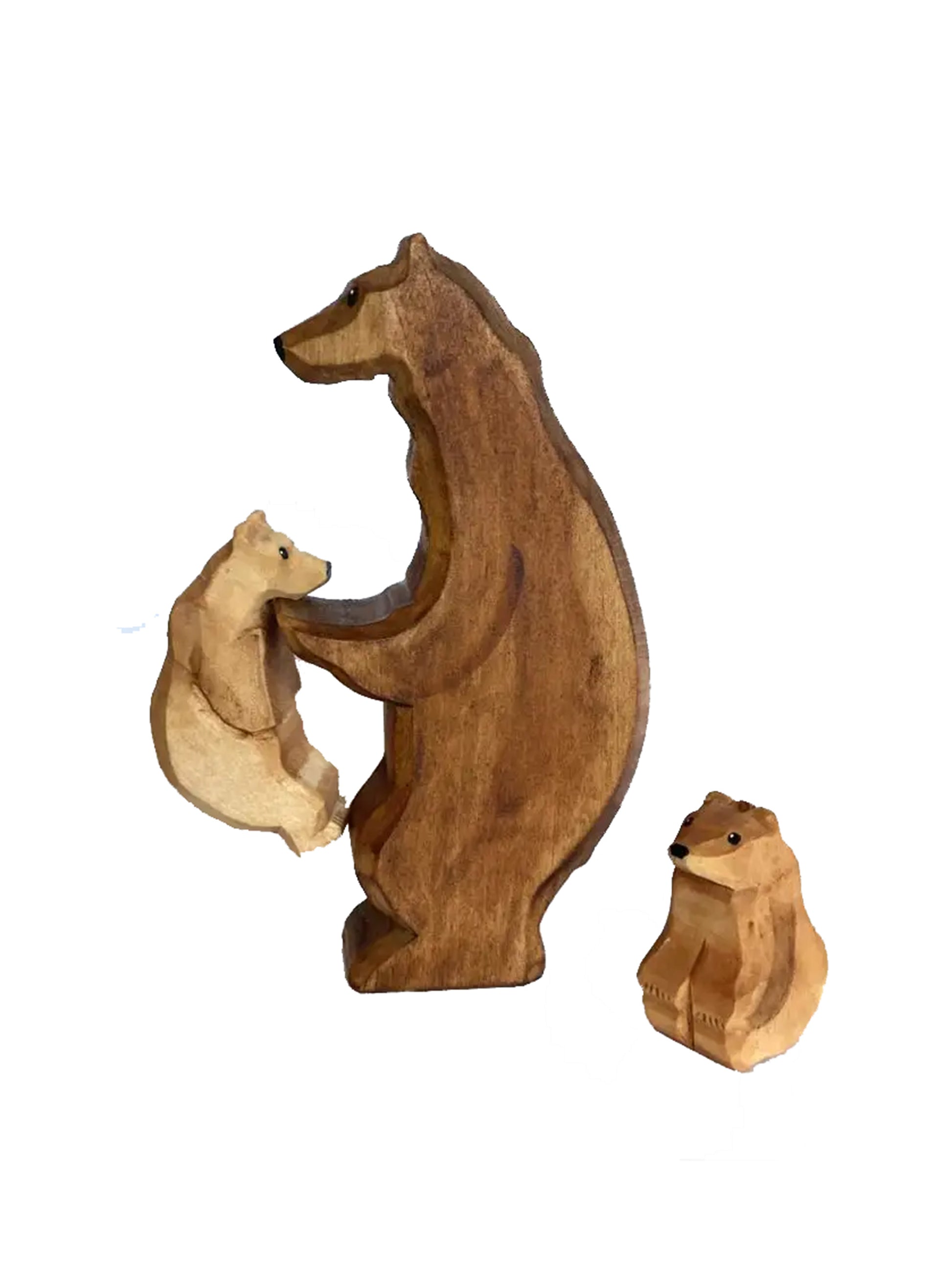 Heirloom Wooden Brown Bear and Cubs Weston Table