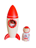 Heirloom Wooden Rocket Ship with Astronaut Red Weston Table
