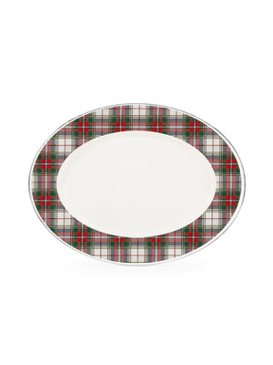  Highland Plaid Oval Enamelware Platter Weston Table 