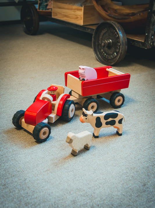 Holztiger Red Tractor with Animals Weston Table