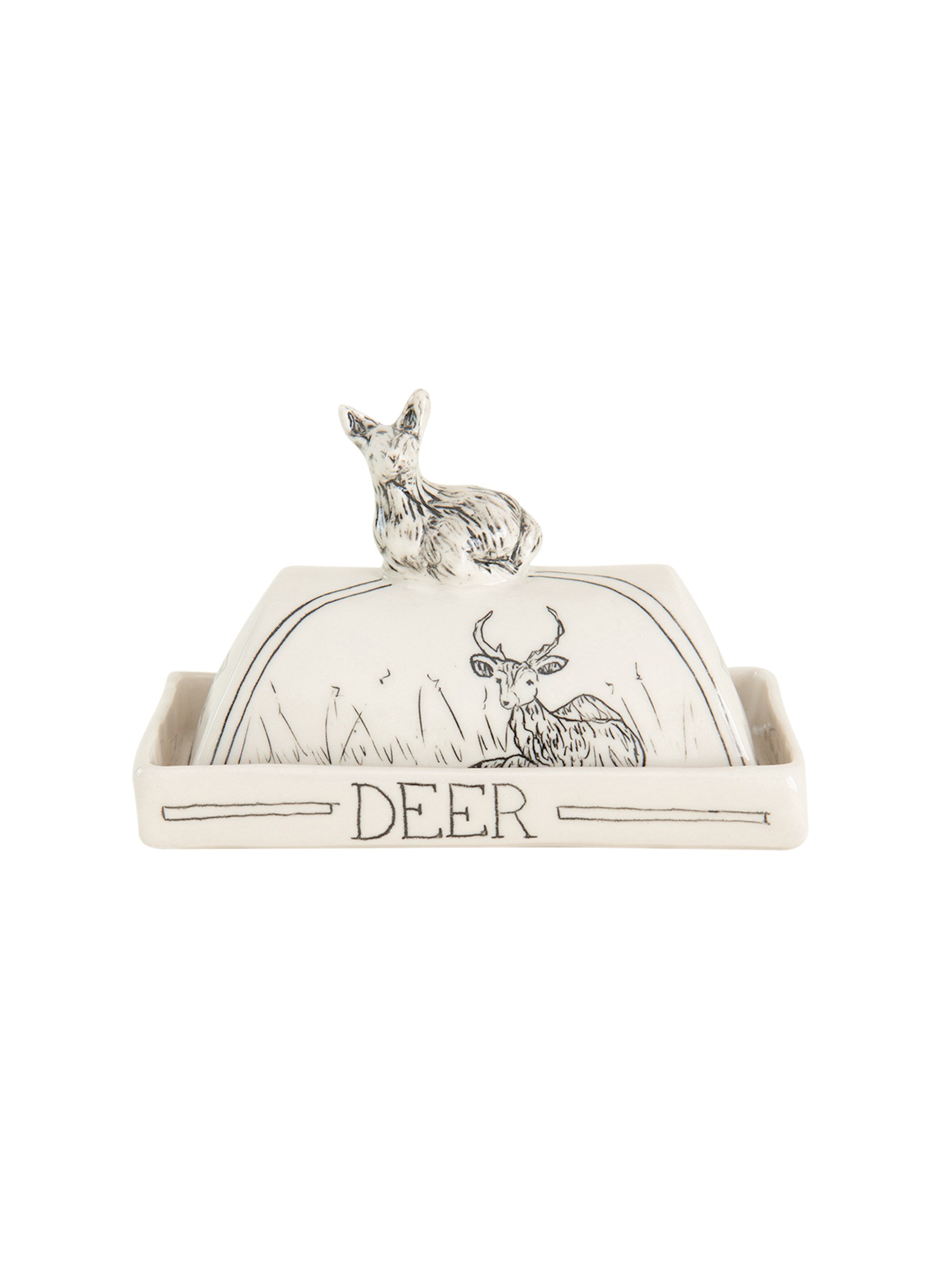 Treble Plate Butter Dish Stag Deer selling Buck