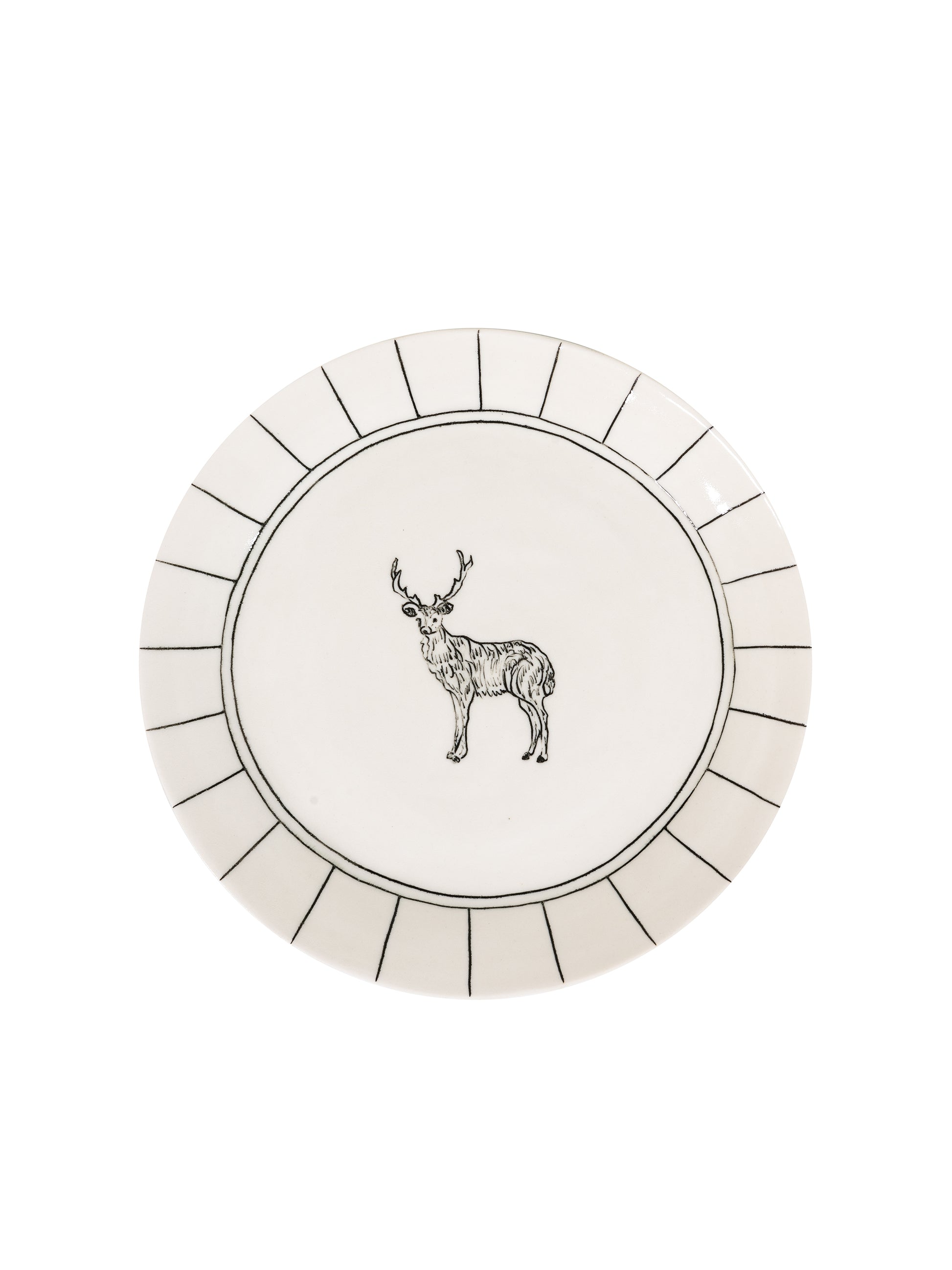 Hope and Mary Woodland Animal Striped Dinner Plate Deer Weston Table