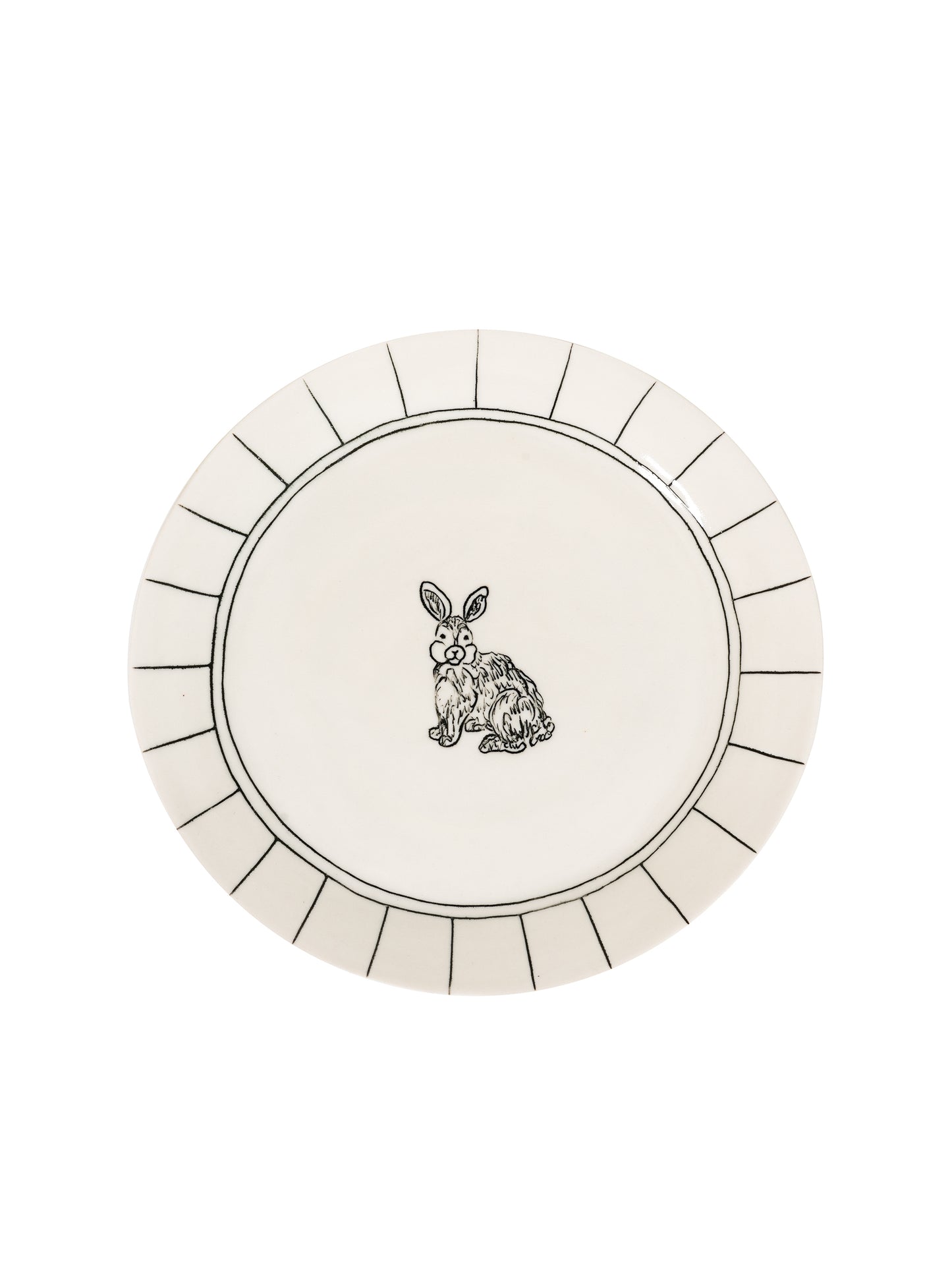 Hope and Mary Woodland Animal Striped Dinner Plate Rabbit Weston Table