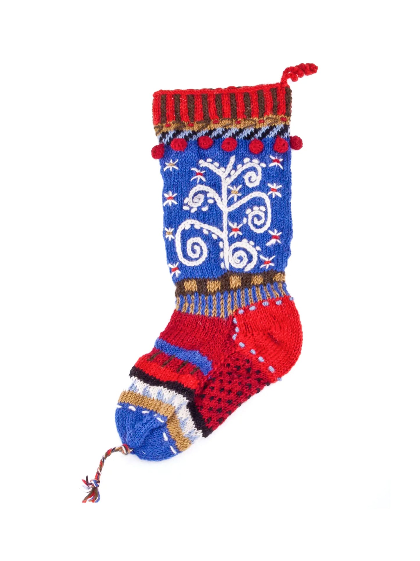 Icicle Wool Knit Christmas Stocking