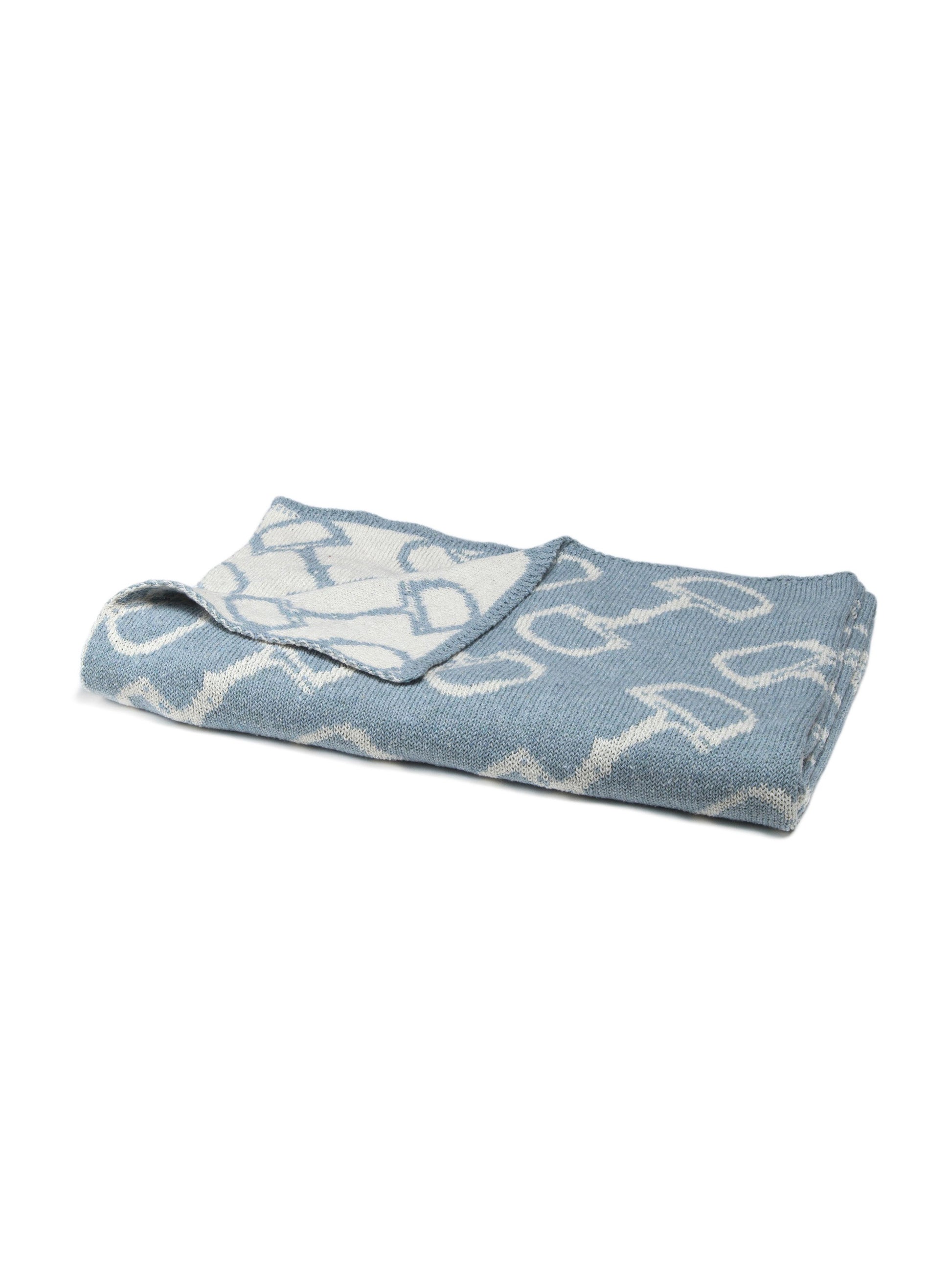 In2Green Eco Baby Bits Reversible Throw Blue Weston Table