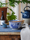 Japanese Blue and White Fish Bowl with Chopsticks Weston Table