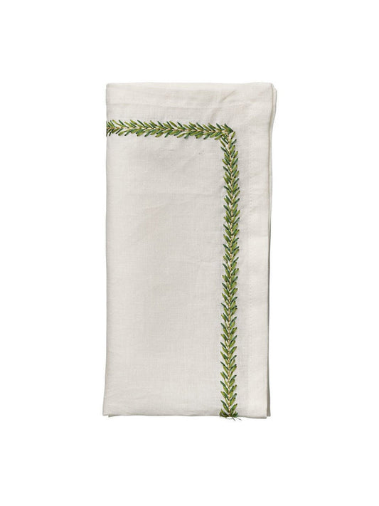 Kim Seybert White & Green Jardin Napkin Set Weston Table