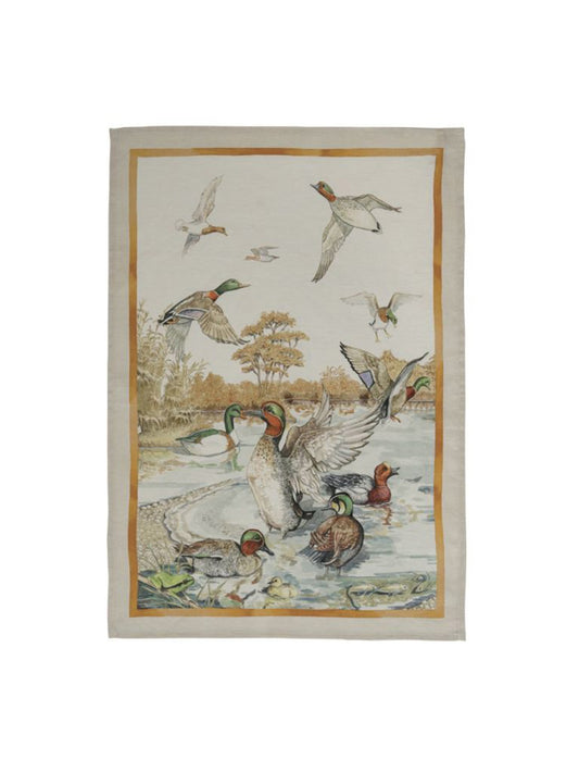 Woodland Duck Kitchen Towel Ochre Weston Table