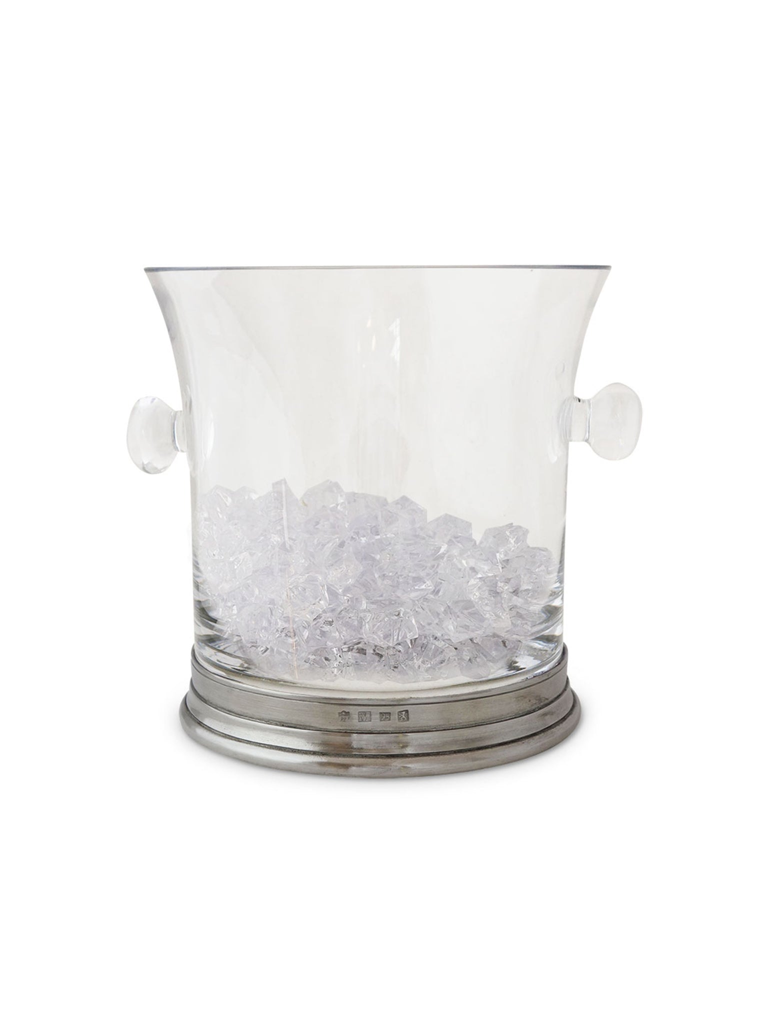 MATCH Pewter Crystal Ice Bucket with Handles Weston Table