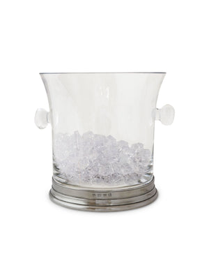 MATCH Pewter Crystal Ice Bucket with Handles Weston Table 