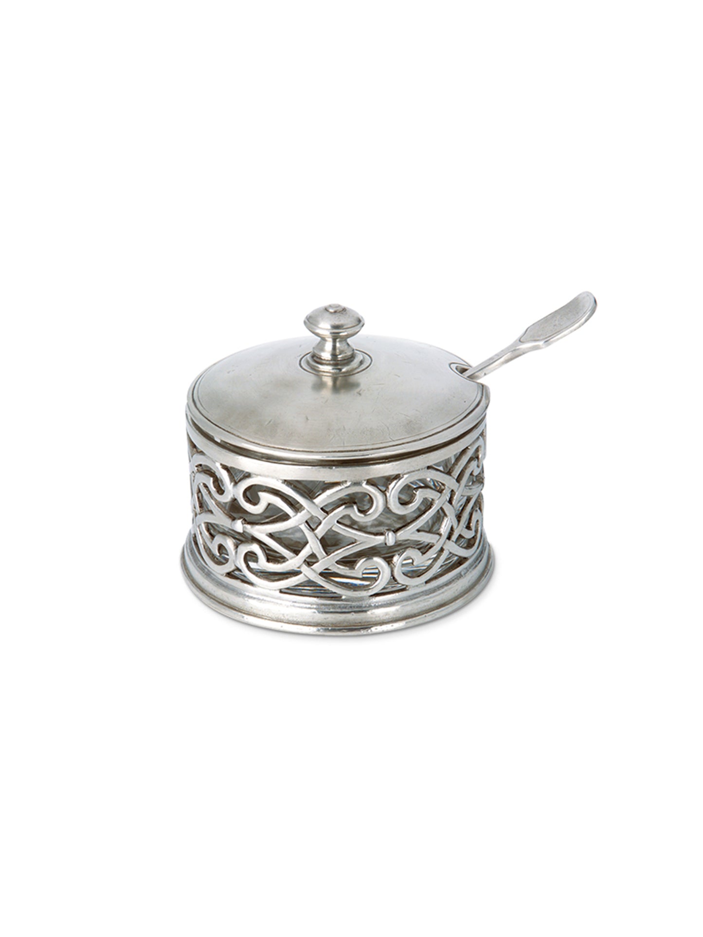 MATCH Pewter Cutwork Parmesan Dish with Spoon