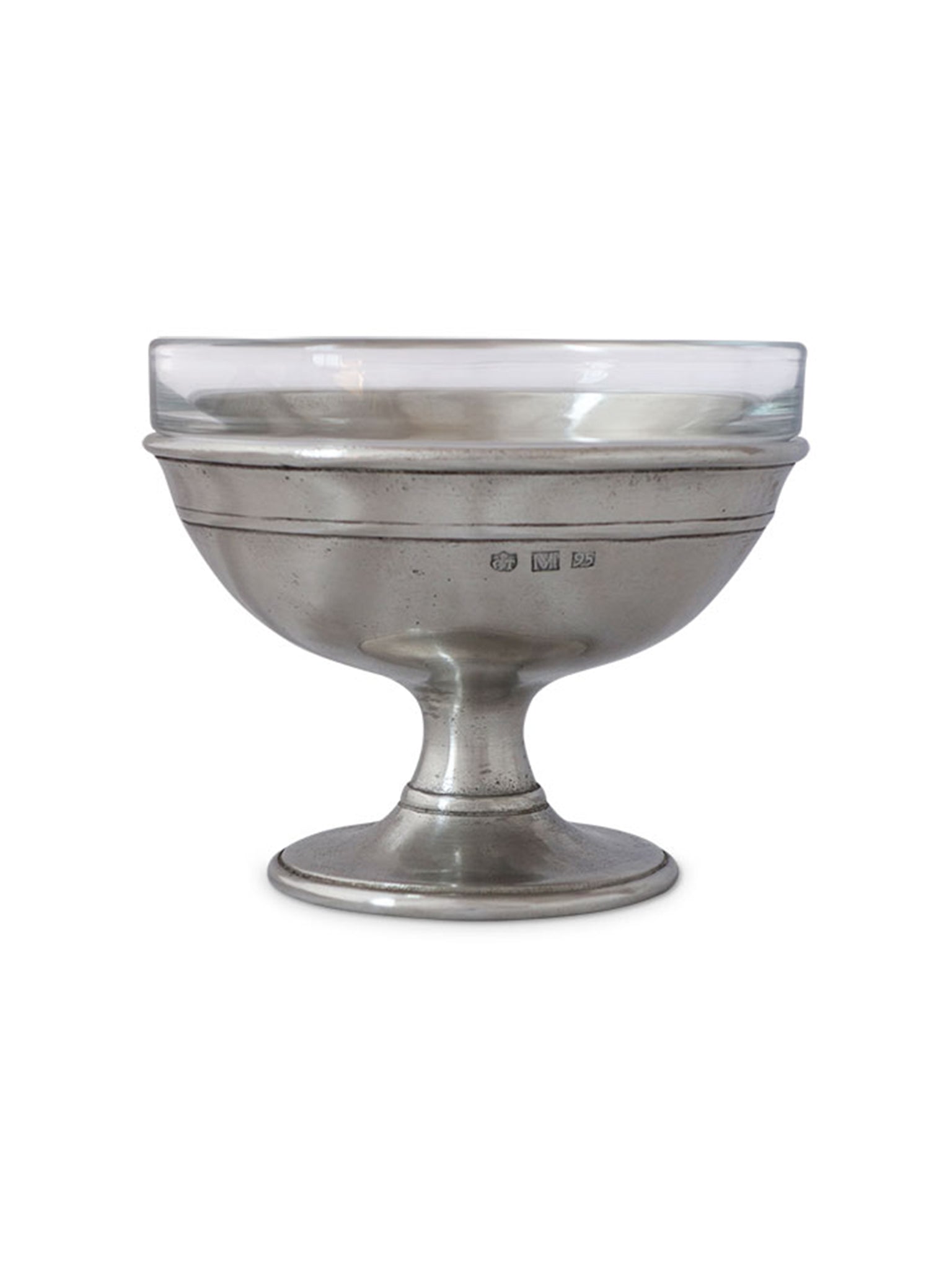 MATCH Pewter Dessert Dish with Glass Insert Weston Table