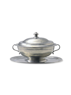  MATCH Pewter Footed Oval Tureen with Handles Weston Table 