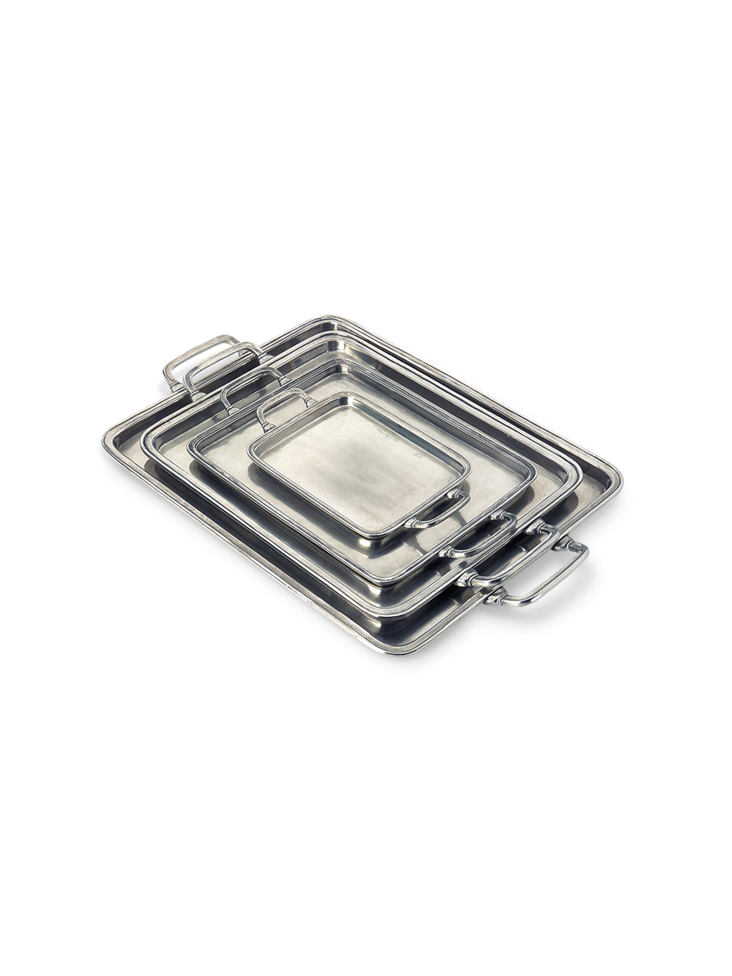 MATCH Pewter Rectangle Tray with Handles