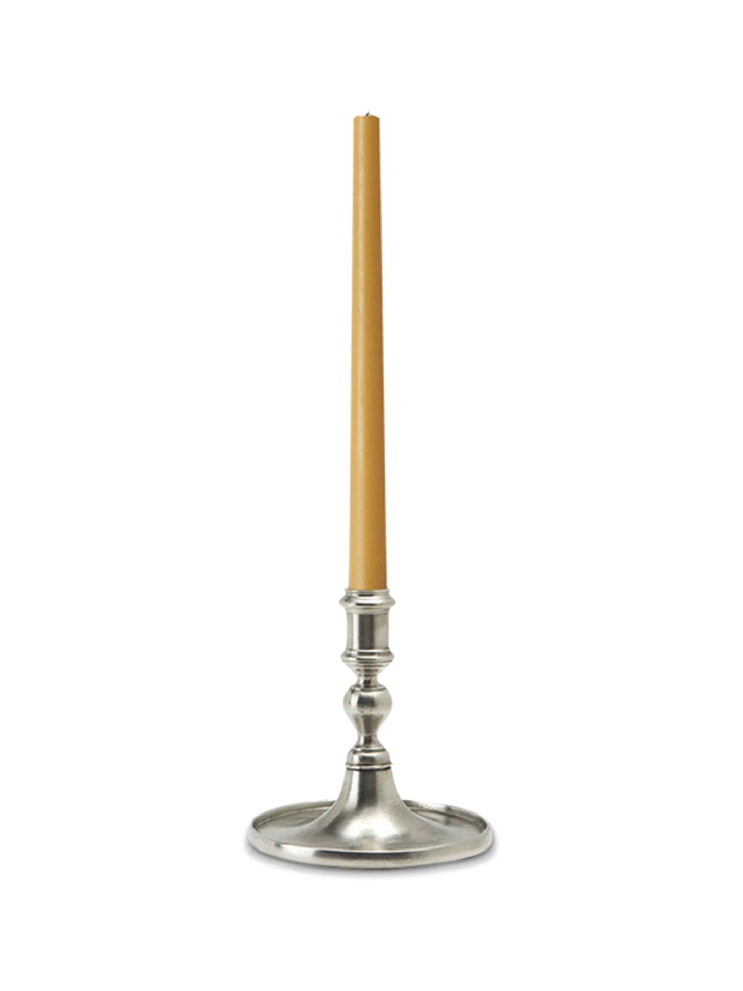 MATCH Pewter Round Based Candlestick with Rim Weston Table