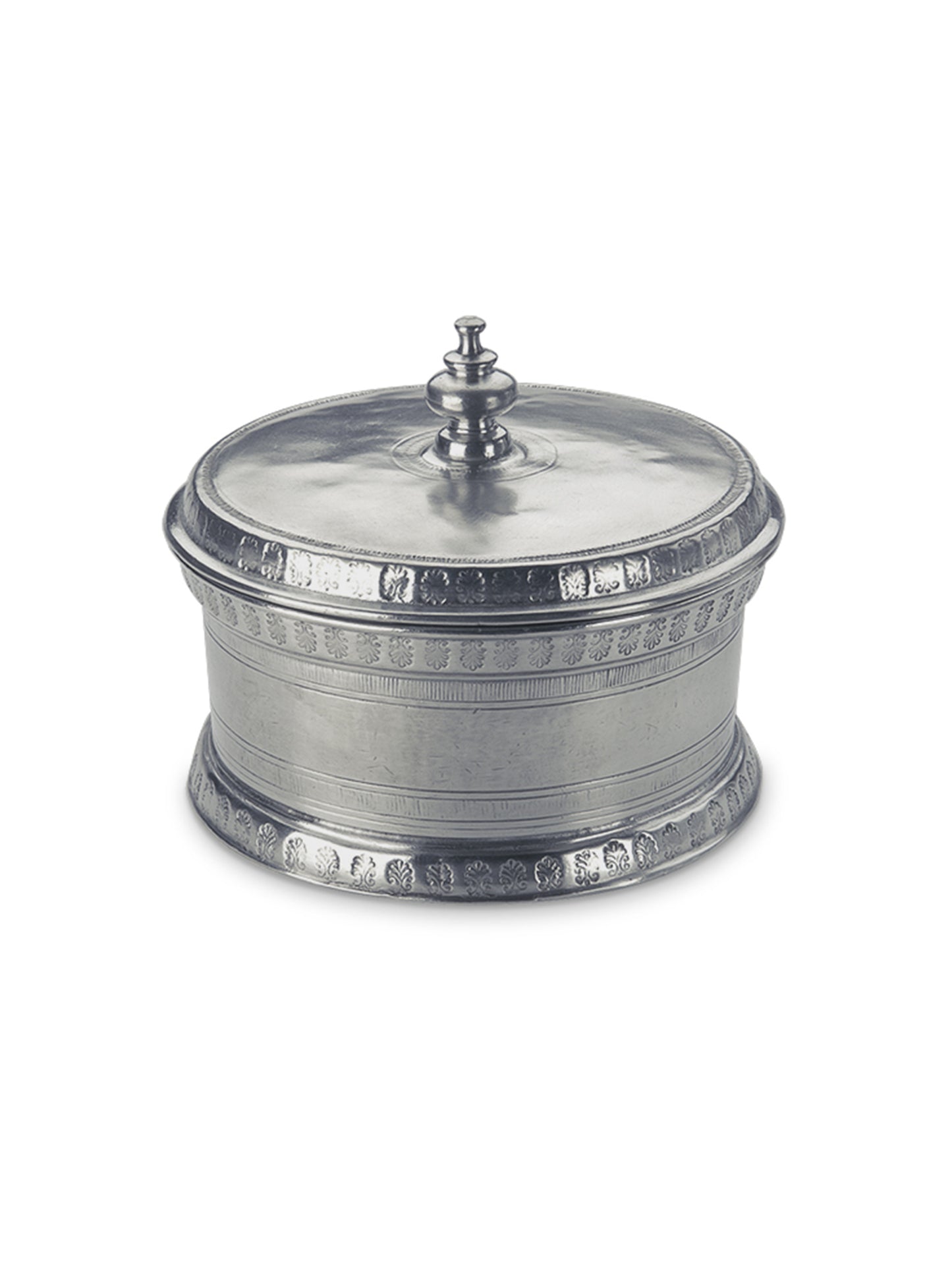 MATCH Pewter Round Engraved Box Weston Table