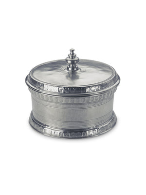  MATCH Pewter Round Engraved Box Weston Table 