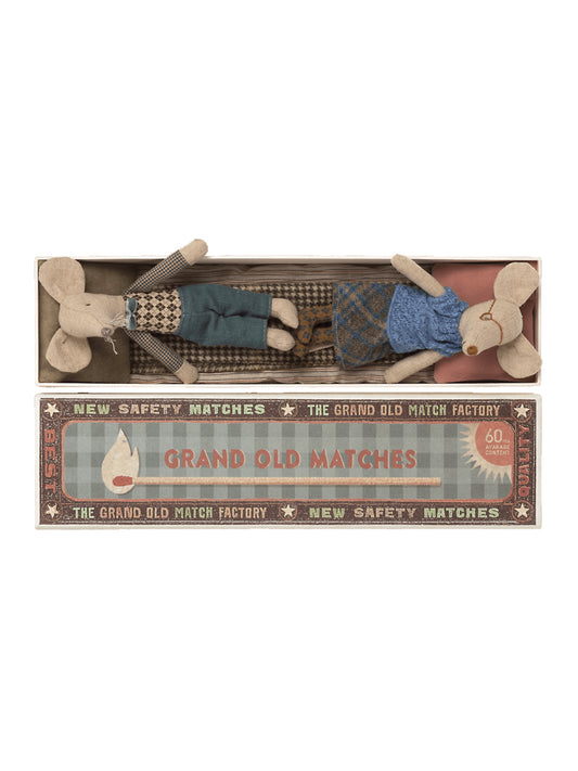 Maileg Grandma and Grandpa Mice in Matchbox Weston Table