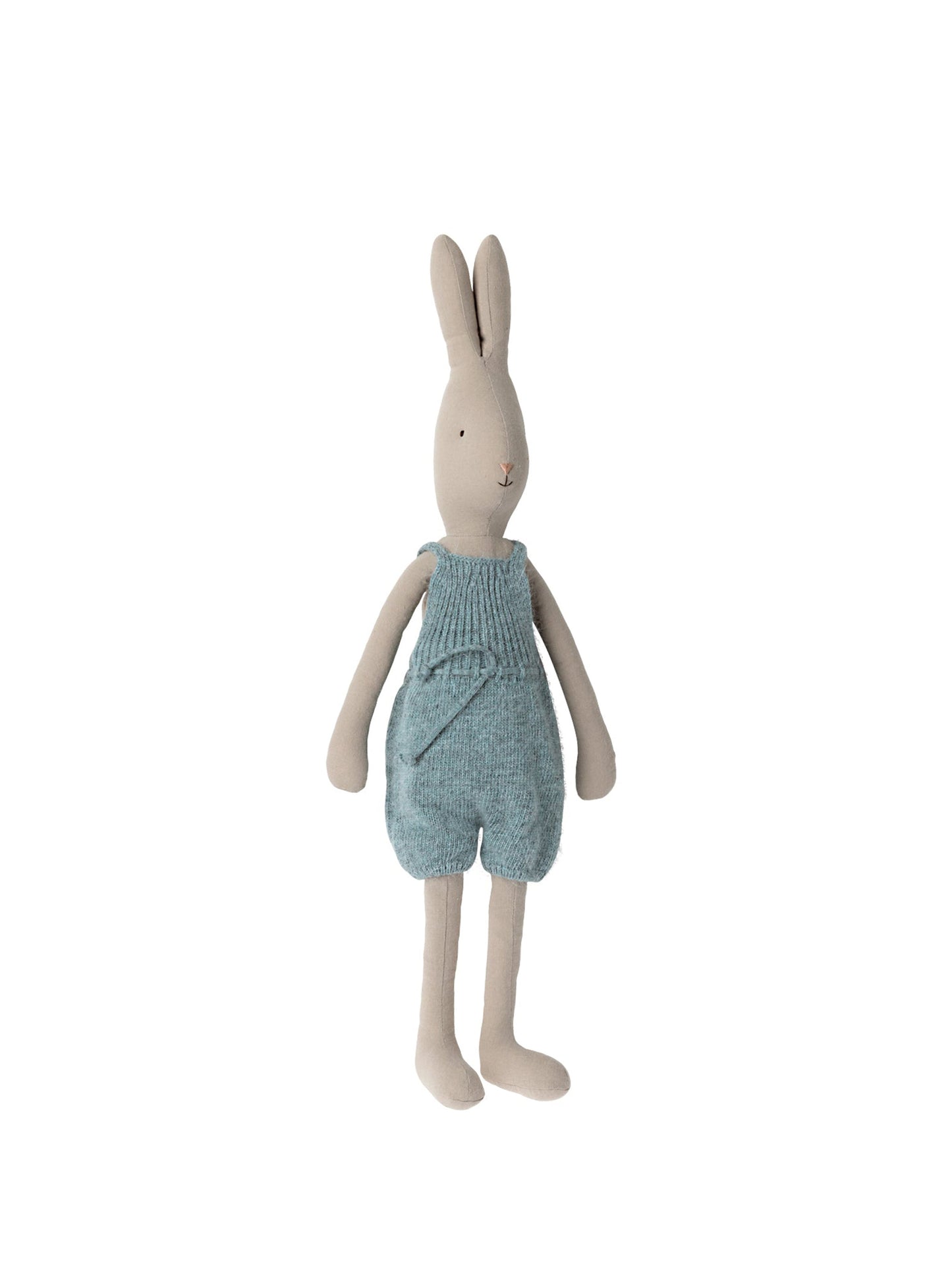 Maileg Rabbit Size 4 in Knitted Overalls Weston Table