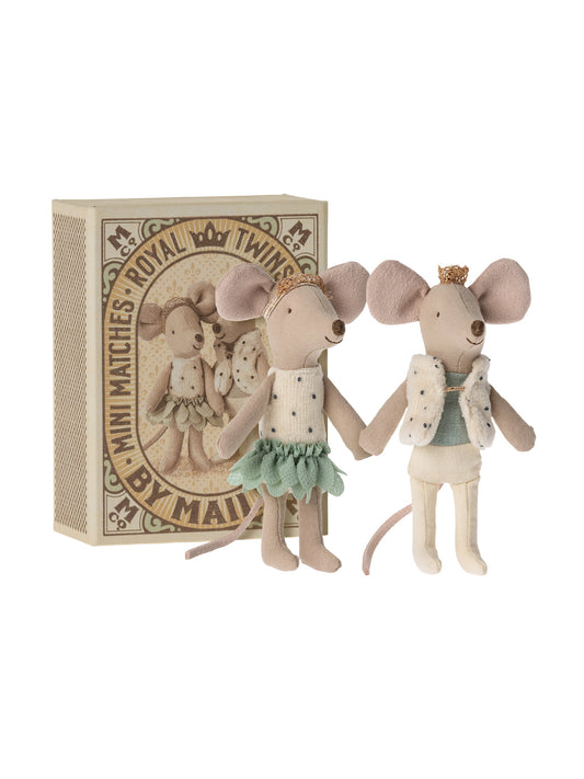 Maileg Royal Twins Little Sister and Brother in Matchbox Weston Table