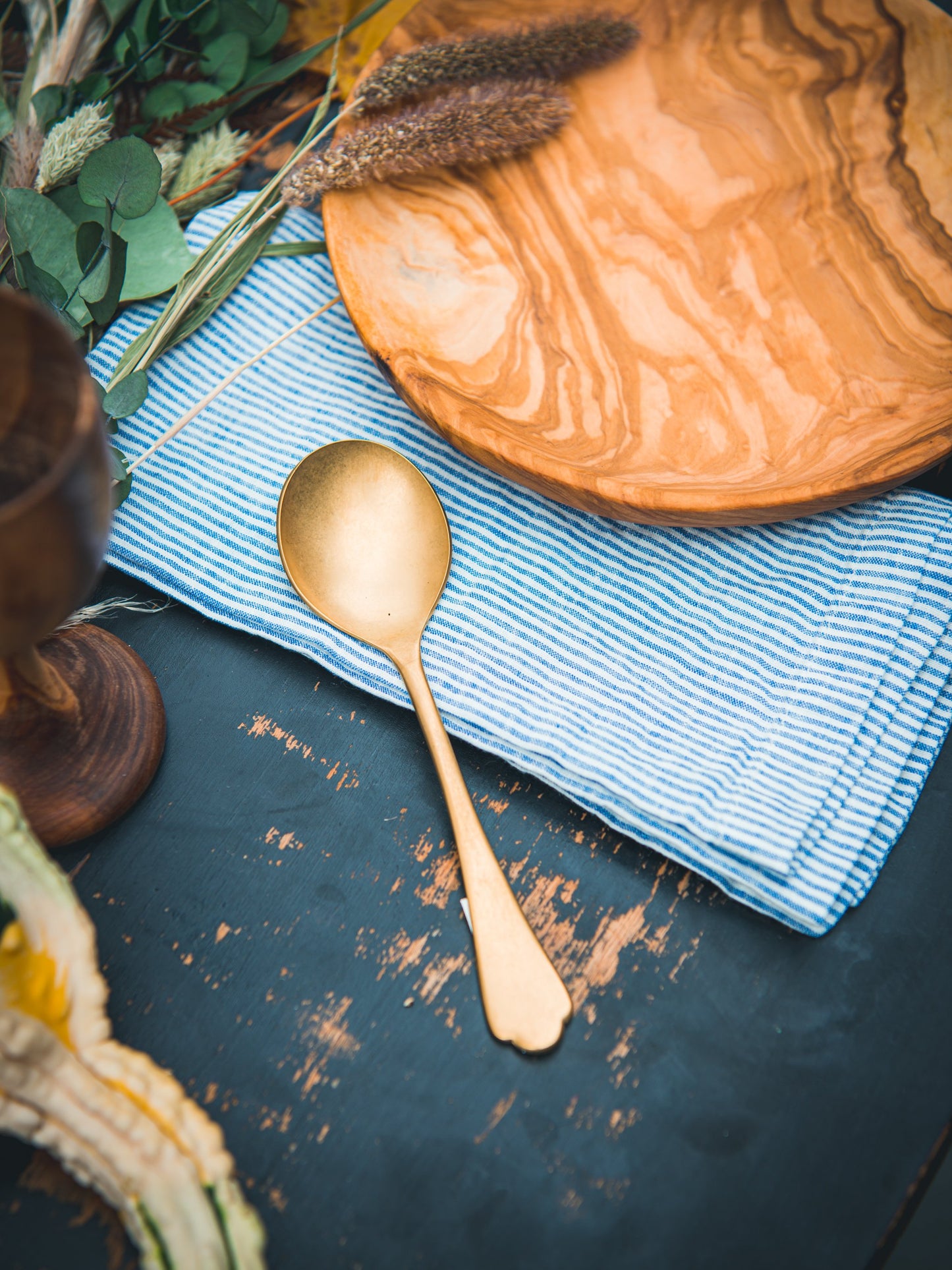 Mepra Vintage Gold Pewter Soup Spoon Weston Table