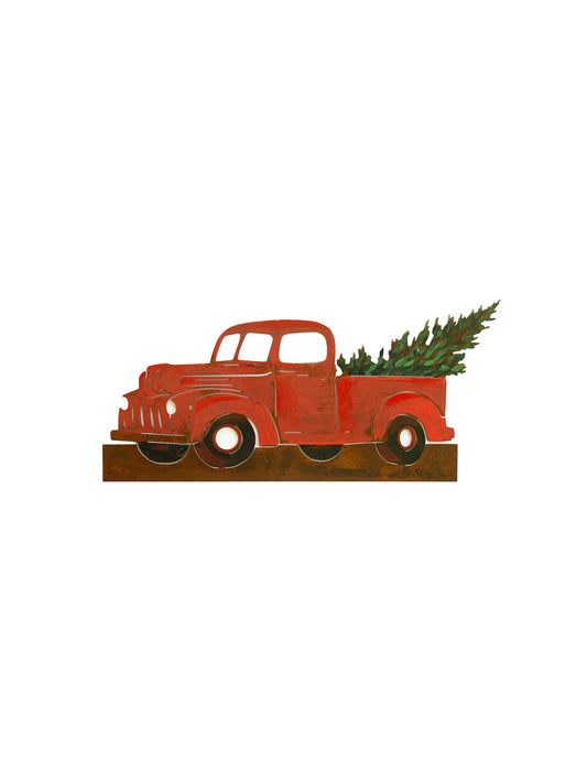 Metalworks Classic Red Truck with Tree Weston Table
