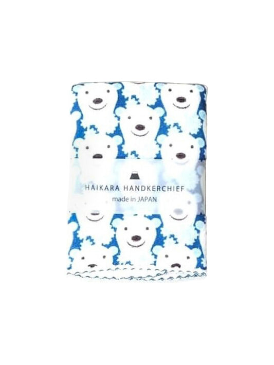 Morihata Haikara Little Handkerchief Blue Polar Bear Weston Table