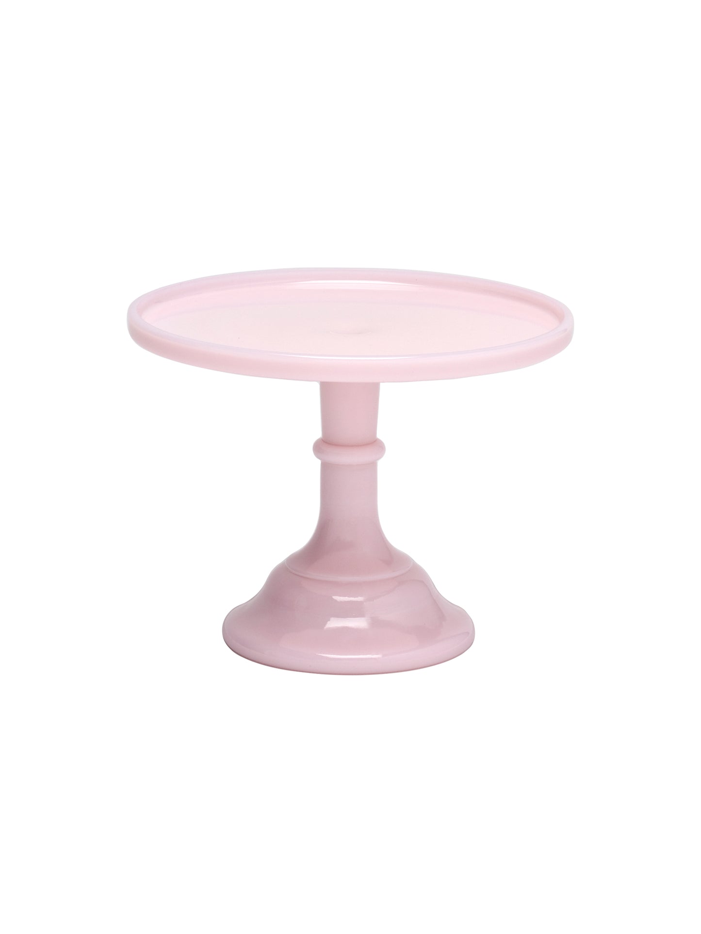 Mosser Crown Tuscan Pink Milk Glass Cake Stand 9" D Cake Stand