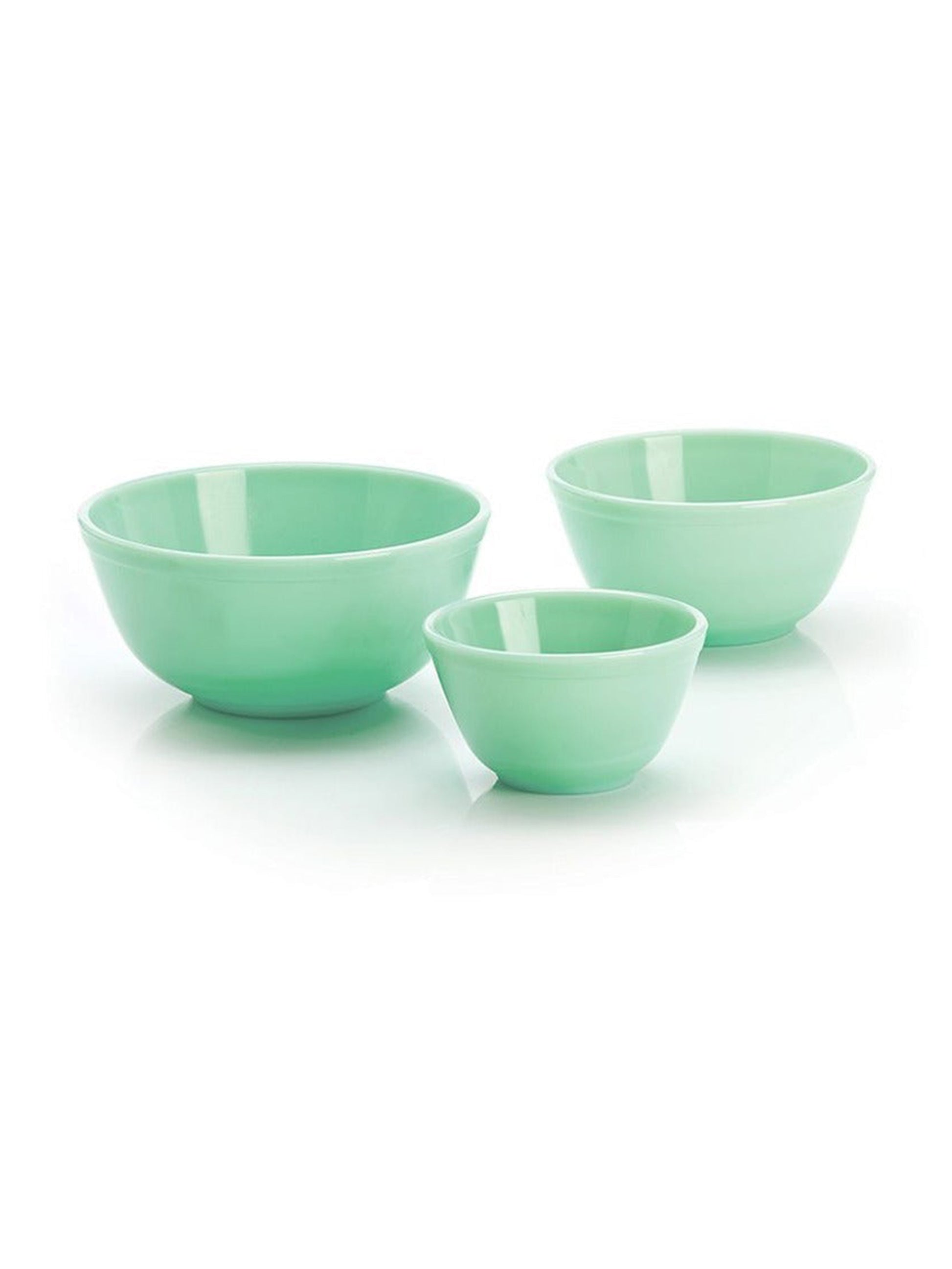 Shop the Mosser Glass 3 Piece Mixing Bowl Set Jadeite at Weston Table