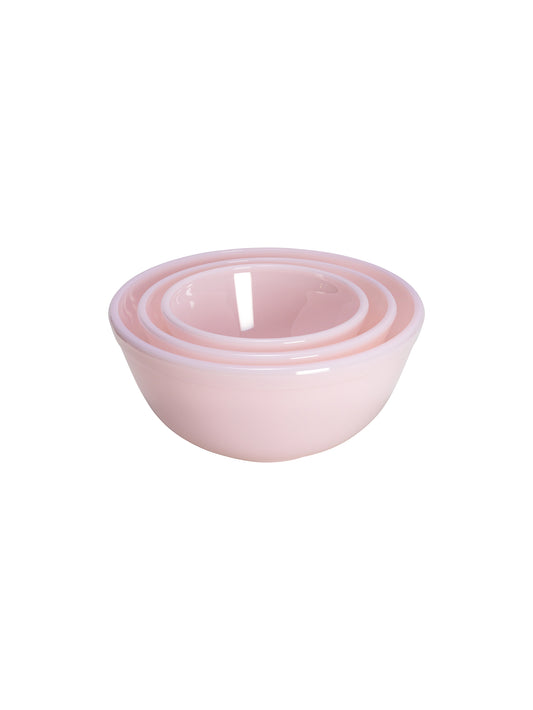 Mosser Glass Pink 3 Piece Mixing Bowl Set Weston Table