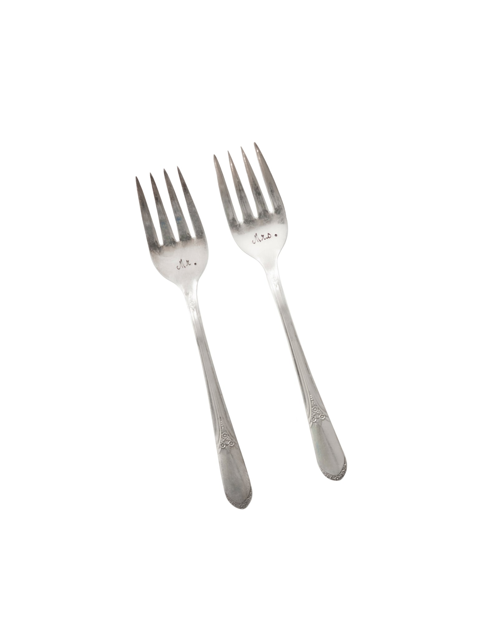 Vintage Mr. & Mrs. Vintage Silver Plate Forks