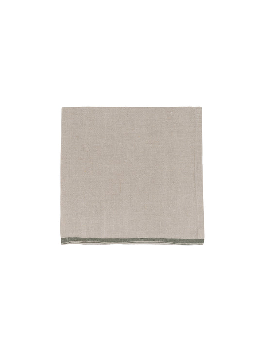 Mungo Urban Olive Linen Selvedge Napkins