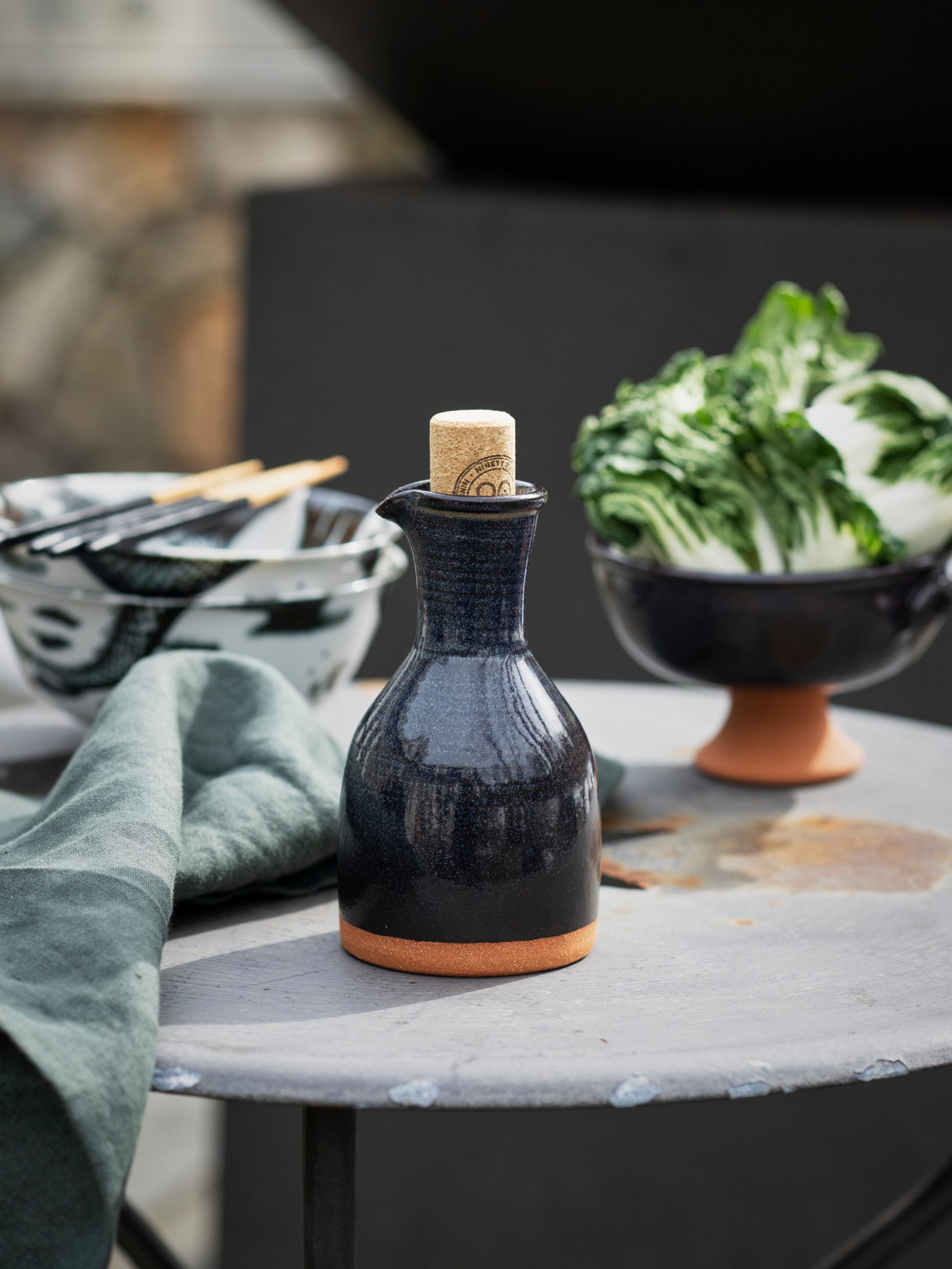 New York Stoneware Black Soy Sauce Pot Weston Table