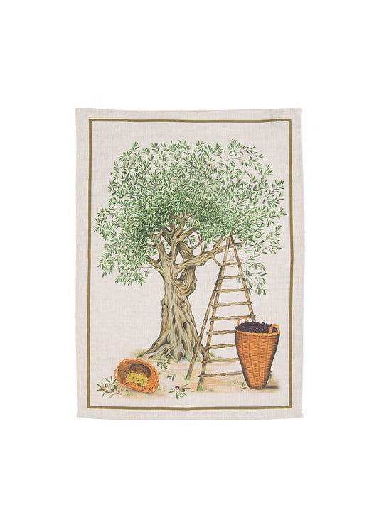 Olive Tree Linen Kitchen Towel Weston Table