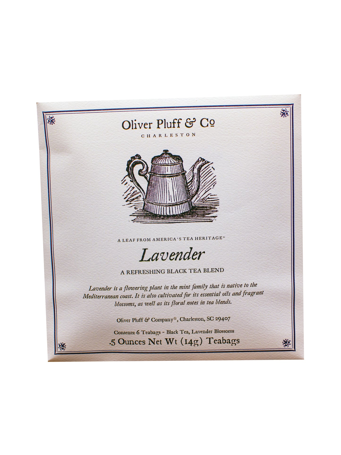 Oliver Pluff & Co. Lavender Tea Bag Envelopes Weston Table