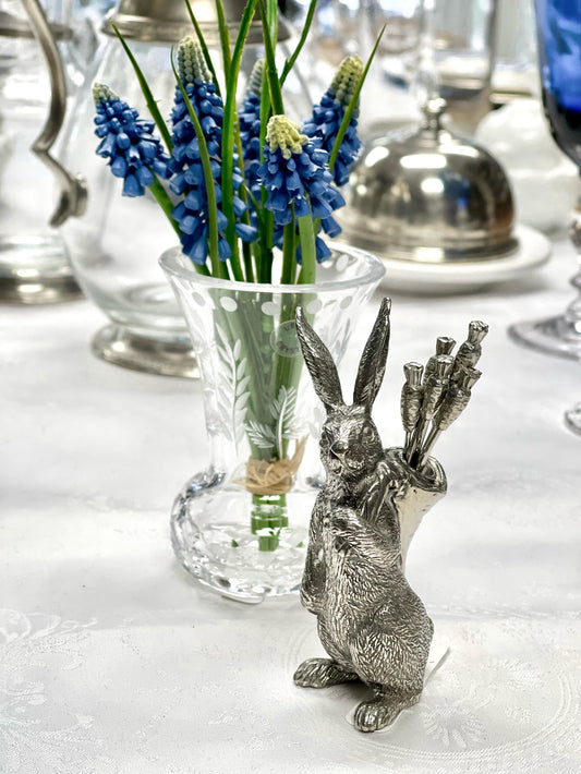 Pewter Rabbit and Carrot Cheese Picks Weston Table