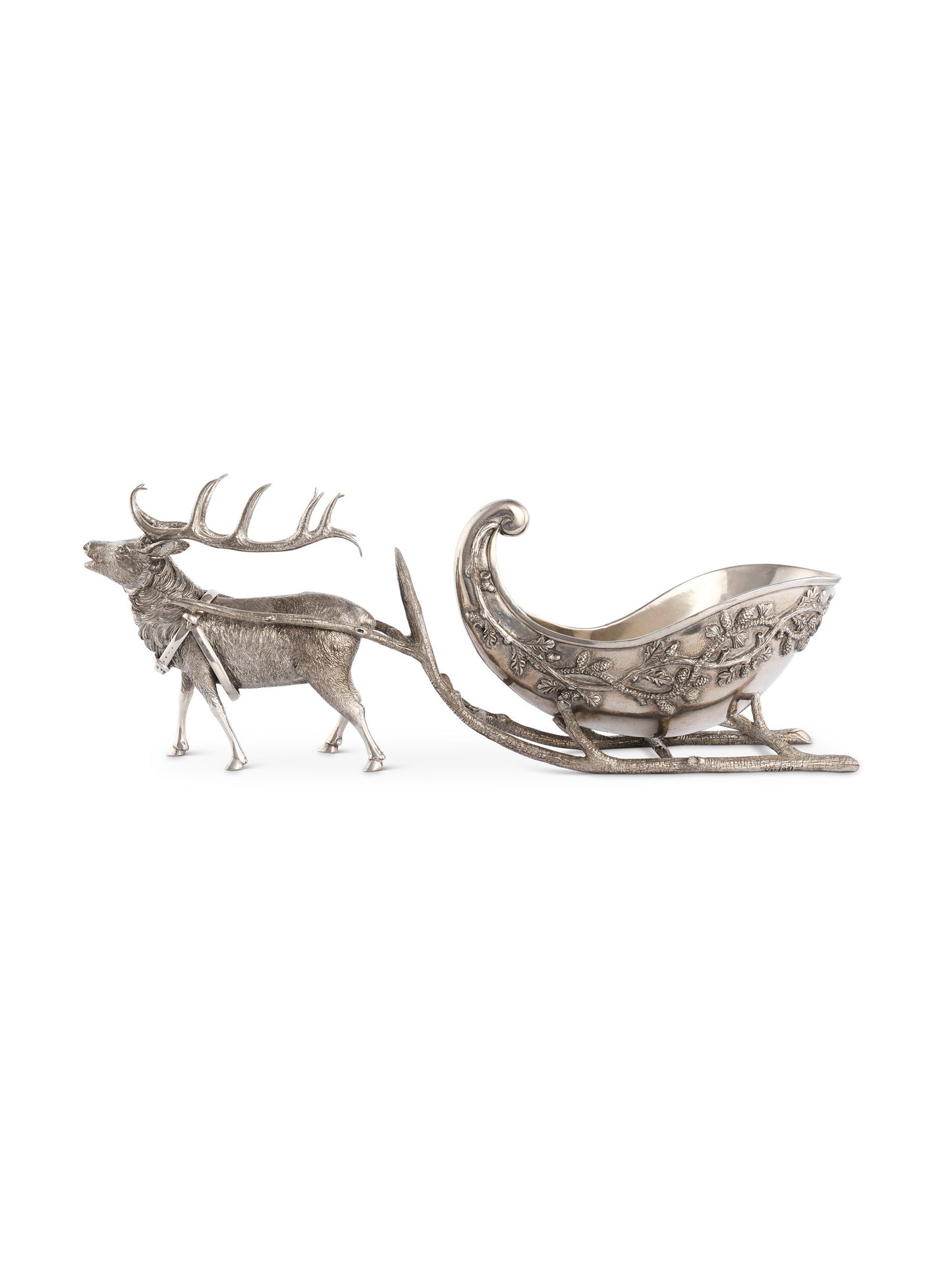 Pewter Reindeer Sleigh Centerpiece Weston Table