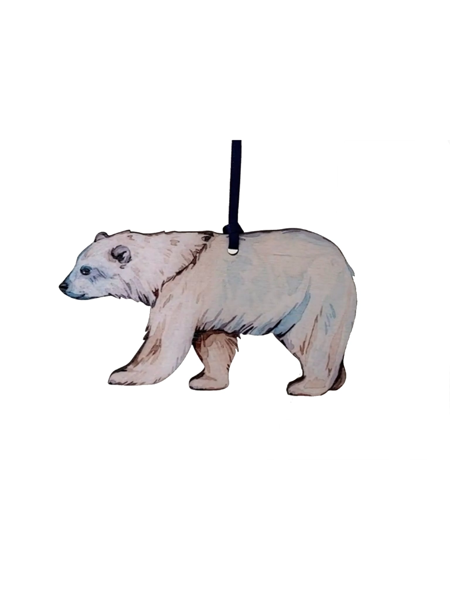 Polar Bear Watercolor Birchwood Ornament Weston Table