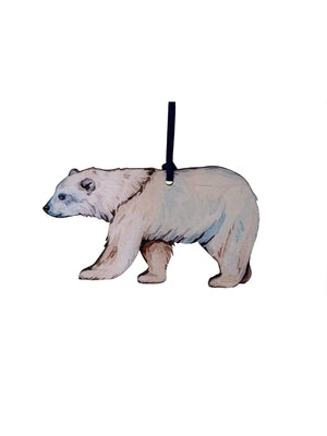 Polar Bear Watercolor Birchwood Ornament Weston Table 