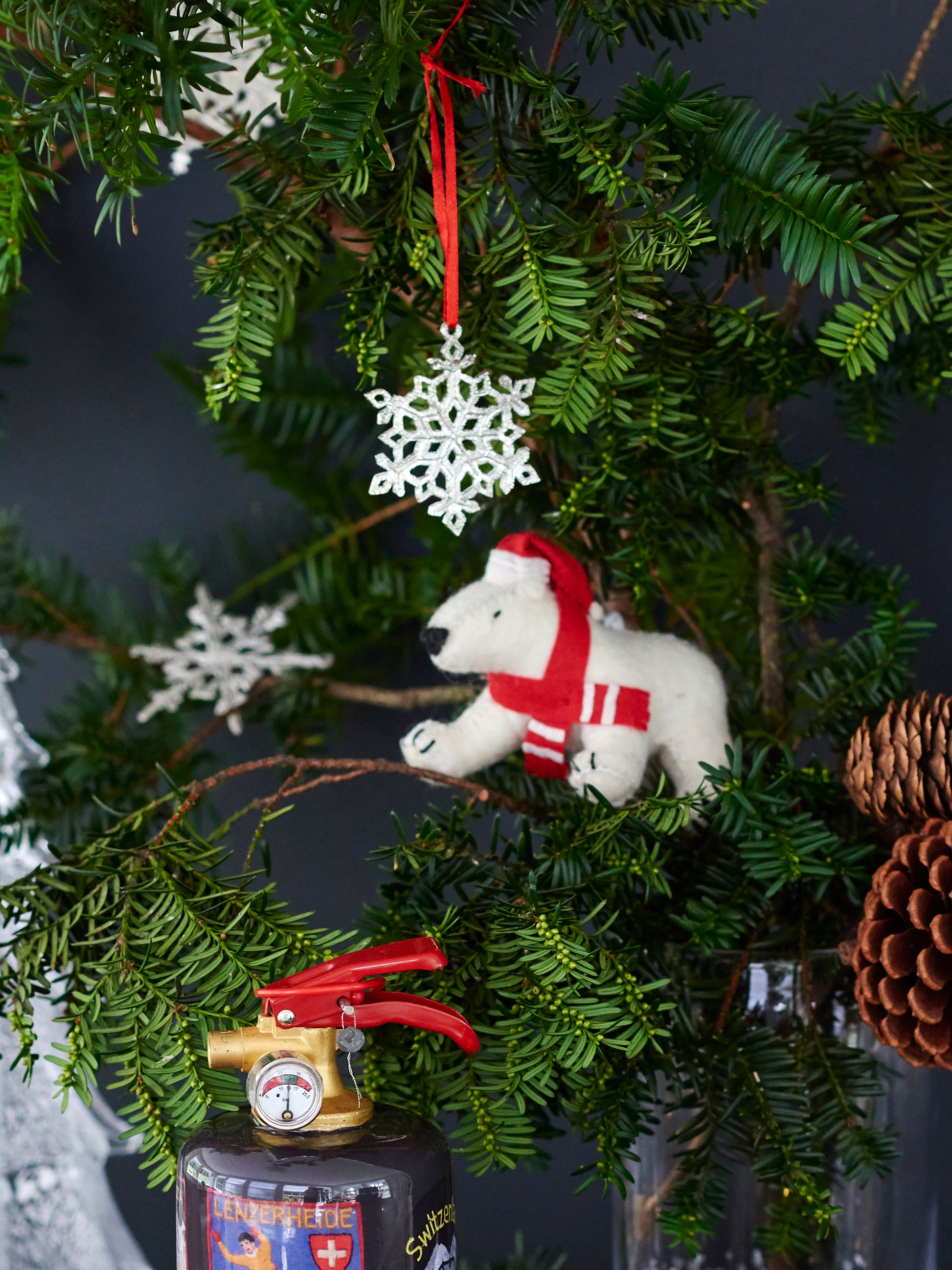 Polar Bear with Santa Hat Ornament Weston Table