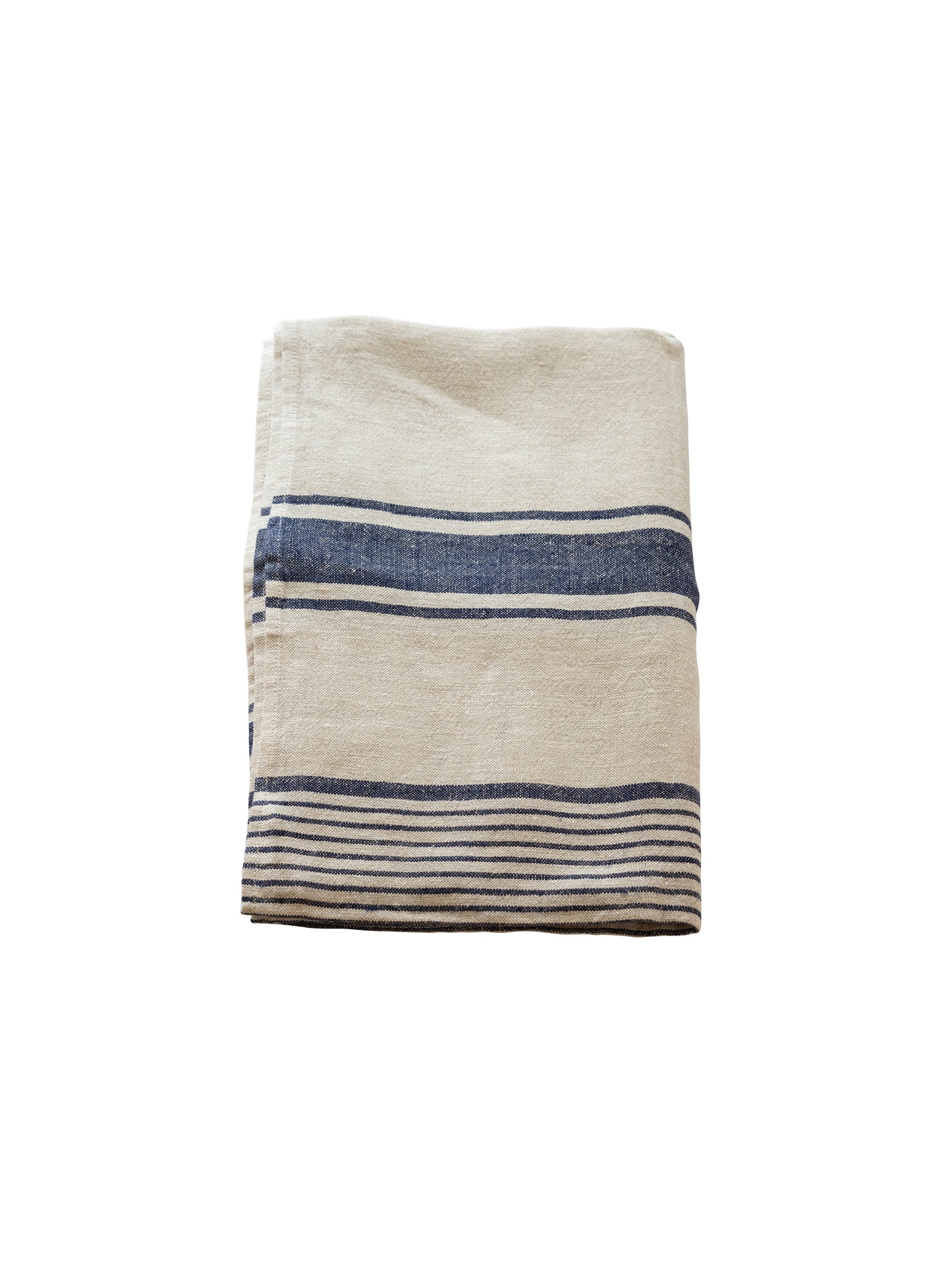 Provence Bath Towel Flax and Navy Stripe Weston Table