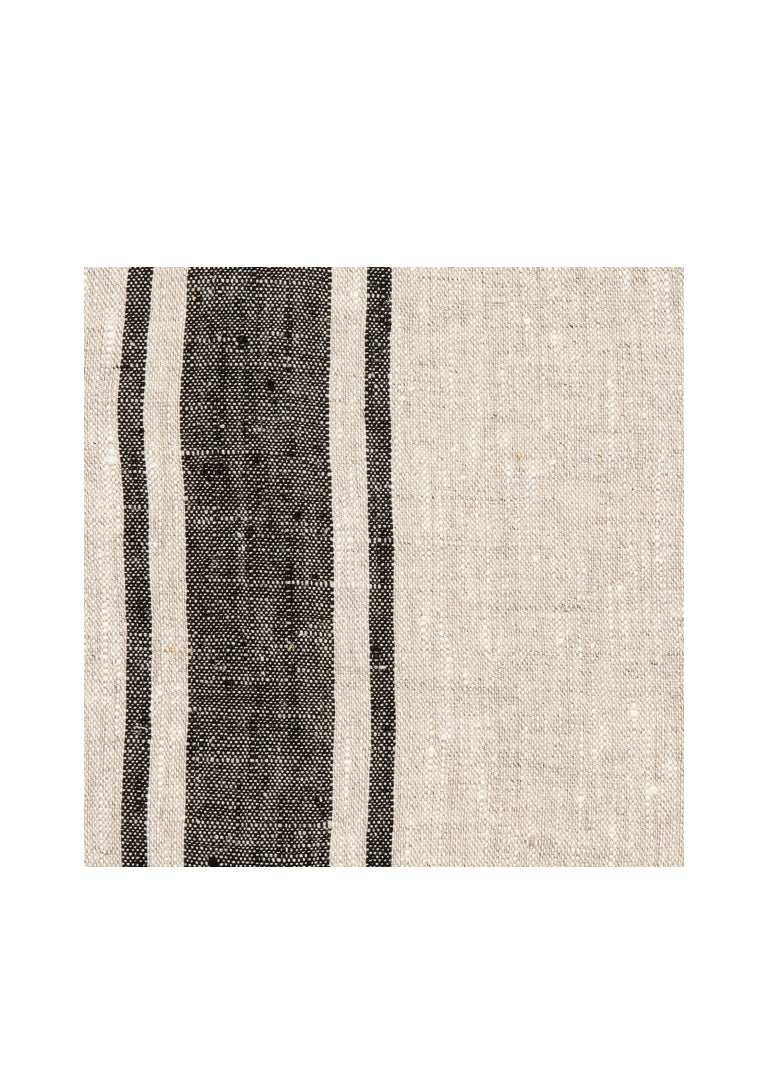 Provence Linen Collection Flax and Black Stripe Weston Table