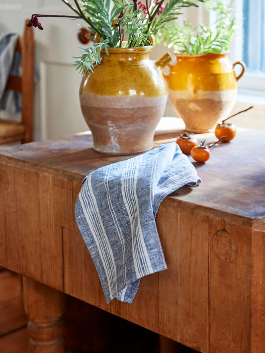 Provincetown Stripe Linen  Kitchen Towels Weston Table