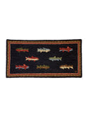 River Fish Hooked Wool Rug 2' x 4" Weston Table