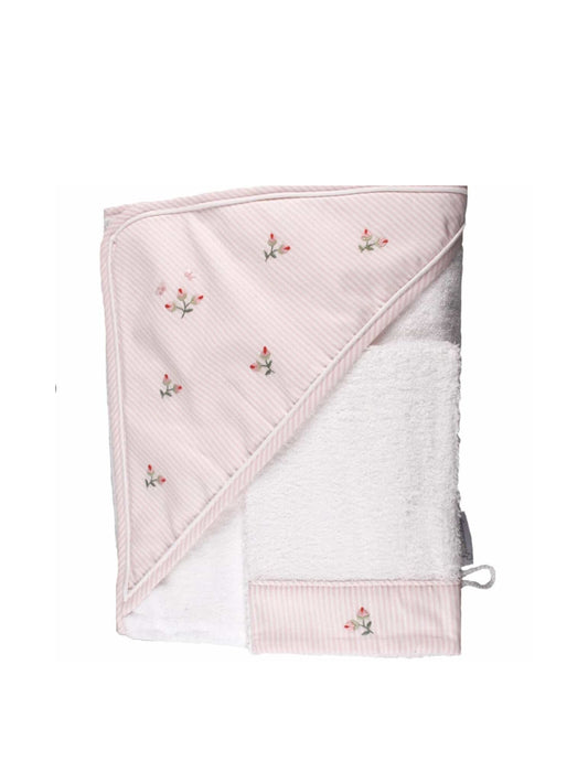 Rosebud Embroidered Hooded Baby Towel  Weston Table