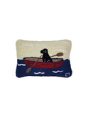 Row Your Boat Black Lab Hooked Wool Pillow Weston Table
