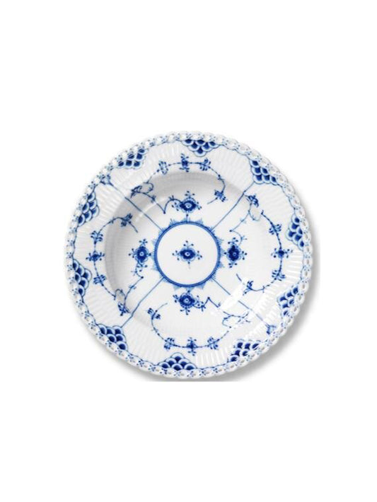 Vintage Royal Copenhagen Blue Fluted Full Lace 13.75" Round Serving Plate Weston Table
