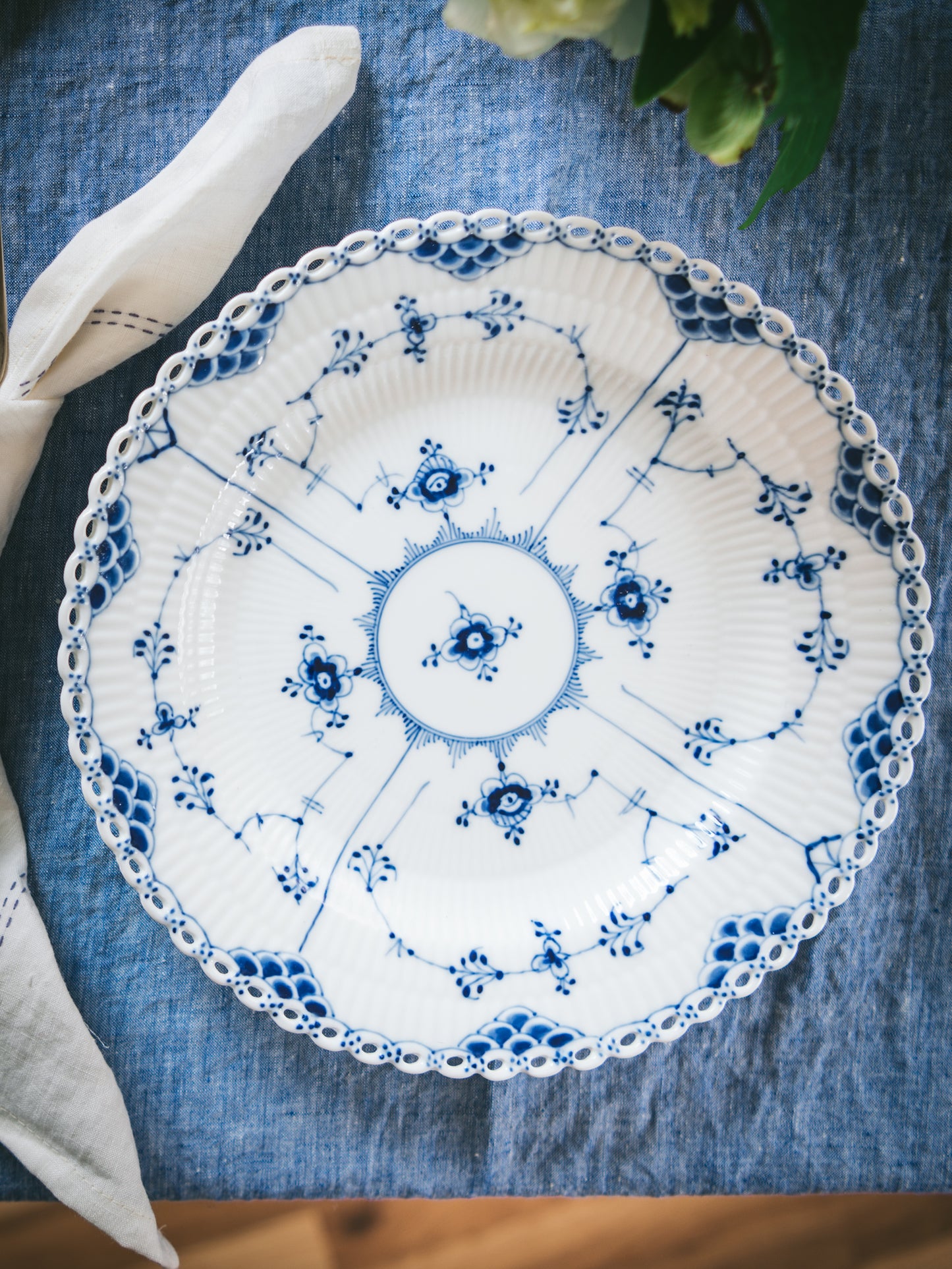 Vintage Royal Copenhagen Blue Fluted Full Lace Dinner Plate – 5… – Second  Wind Vintage
