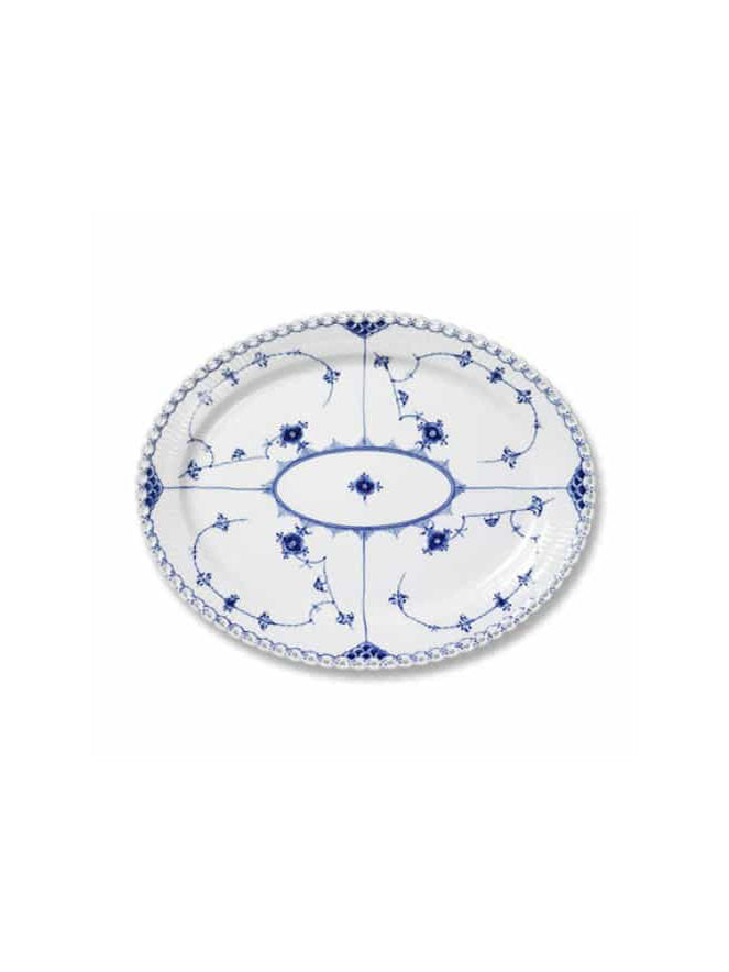  Royal Copenhagen Blue Fluted Full Lace Oval Serving Platter Weston Table