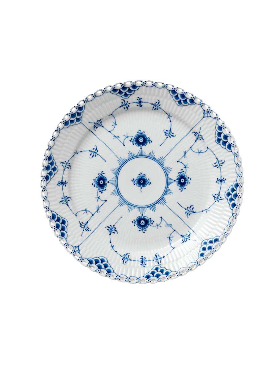 Mid Century Royal Copenhagen Blue Fluted Full Lace Dinner Plate Weston Table